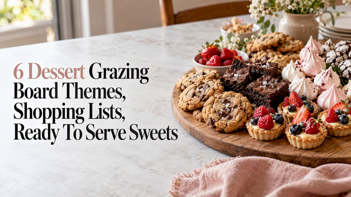 Dessert grazing board with assorted sweets