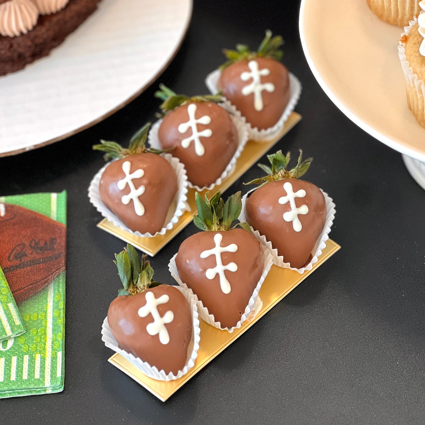 Dozen Football Chocolate Covered Strawberries